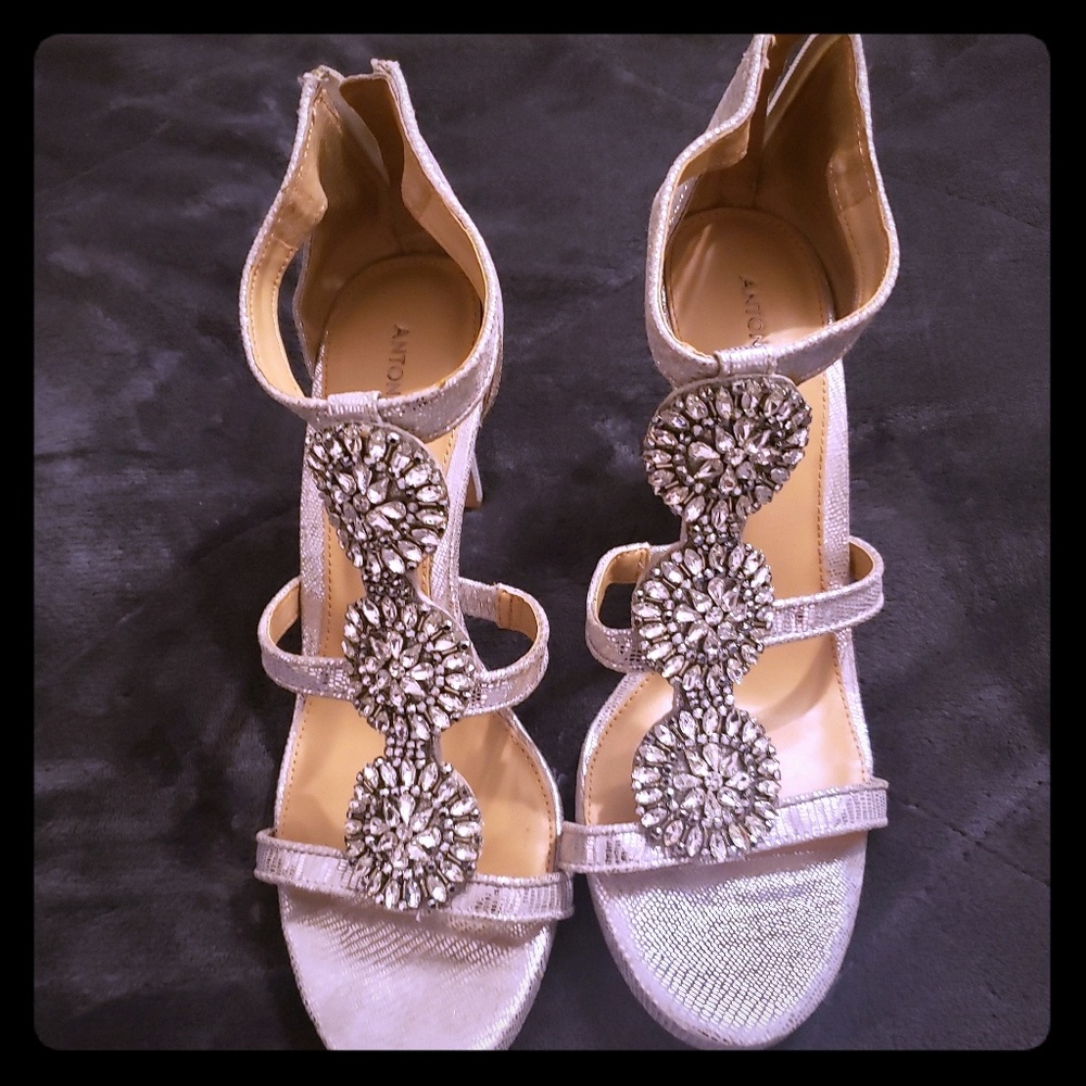 Strappy silver sandals